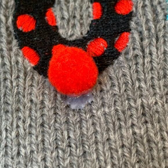 Christmas Dog Sweater Holiday HO HO HO Snowflake Santa Jingle Bell Fab Dog Sz M - Picture 8 of 13